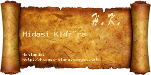 Hidasi Klára névjegykártya
