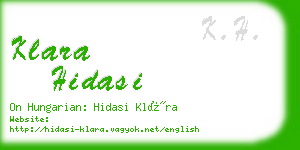 klara hidasi business card